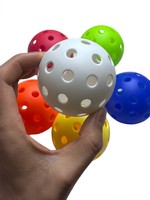 Approvisionnement direct usine – Balles de pickleball perforées multi-trous en plastique haute élasticité (40 mm, 74 mm, 90 mm) avec emballage en sac en filet