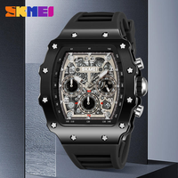 Montre de marque célèbre en gros Skmei 2305, montre-bracelet de luxe à six aiguilles, style sport, étanche, en silicone, pour hommes, à quartz