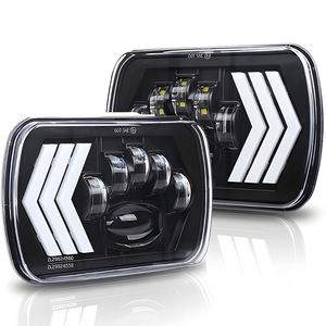 Faro Delantero para Auto, 7 Pulgadas, 100W, 12V, 8000 Lúmenes, Izquierdo y Derecho, 3 Flechas DRL, Luz de Conducción de Doble Color, Bombilla para Auto, Camioneta, Todoterreno - Product Image 1