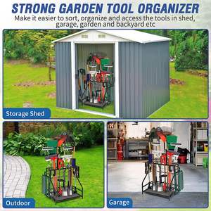 Organizador de Herramientas de Jardín de Metal, Grande y Largo, Práctico, Estante de Almacenamiento de Herramientas de Jardín Pequeño, <span class=keywords><strong>Armario</strong></span> Utilitario para Escobas y Trapeadores - Product Image 6