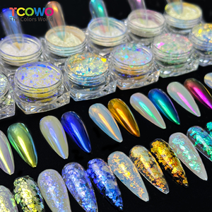 Pigment optique caméléon à <span class=keywords><strong>effet</strong></span> de changement de couleur, flocons et éclats pour nail art, <span class=keywords><strong>effet</strong></span> miroir métallique, pour vernis gel UV et créations en résine, longue durée - Product Image 2