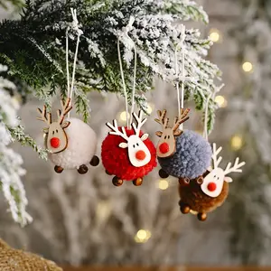 Pendentif en feutre de cerf pour décoration de noël, nouveau élan créatif, pendentif arbre de noël, cadeau