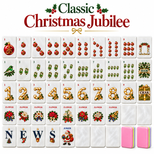Juego de Mahjong Navideño Moderno RTS, 160 Piezas de Acrílico, 32/36 Personalizadas, Juego de Mahjong Americano de 4 Capas para Noche de Fiesta Navideña - Product Image 1