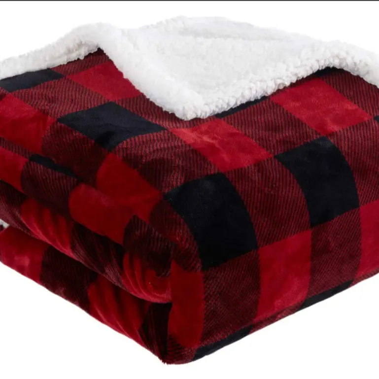 Flannel Blanket Custom Luxury Winter Soft Warm Flannel Fleece Cozy Large Plaid Blanket