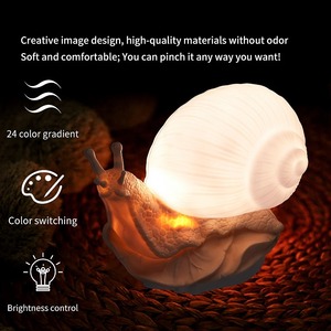 Lámpara de noche con forma de caracol, lámpara de mesa decorativa RGB, lámpara de escritorio táctil, luz ambiental para niños, luz para dormir, regalo de cumpleaños y Navidad - Product Image 3
