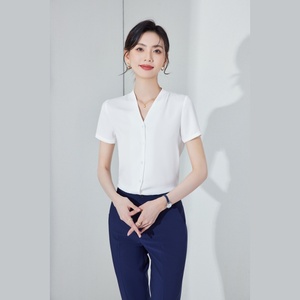 호텔 프론트 데스크 여성 관리자 근무복 우아한 비즈니스 유니폼 셔츠 접객용 - Product Image 1