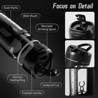 Botol Shaker Protein Elektrik USB Rechargeable 23652D Dengan Layar Temperatur, Cangkir Pencampur untuk Olahraga Fitness di Gym
