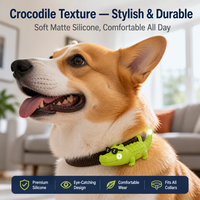 Collier LED fantaisie pour chien en forme de crocodile, haute qualité, 3 modes, rechargeable par USB, idéal pour Halloween, pour chiot Chihuahua