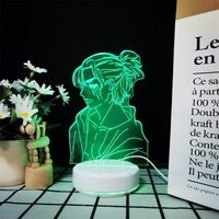 Lampe de dessin animée, cadeau personnalisé, lampe LED, veilleuse pour chambre d'enfant, effet visuel holographique 3D, veilleuse à changement de couleur