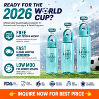 Bouteille de sport Tritan 800 ml Édition Coupe 2026 avec logo personnalisé, sans BPA, anti-fuite, écologique, avec paille, ouverture à une main, idéale pour les voyages