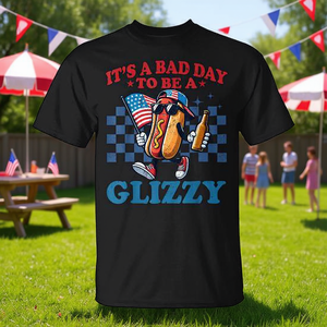 C'est une mauvaise journée pour être un t-shirt Glizzy du 4 juillet avec un motif hot-dog. - Product Image 3