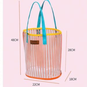 2025 Summer Sea Colorful <b>Letter</b> Printing Clear Pvc <b>Plastic</b> Tote Shoulder Bag Jelly Travel Shoulder Beach Bags - Product Image 2