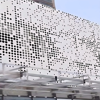 Panel de Pared Cortina de Aluminio Anodizado Moderno con Diseño de Recortes Geométricos para Aplicaciones Exteriores