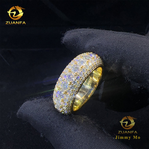 Anillo de Compromiso de Eternidad de Alta Gama, Lujoso, de Plata de Ley 925, con 5 Hileras de Piedras VVS1, Moissanita Brillante VVS1 - Product Image 6