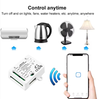 Module de relais intelligent Wi-Fi à contact sec EWelink AC110V USB5V 2 canaux avec fonction de temporisation et auto-blocage, compatible Alexa et Google