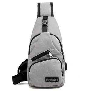 नई बहुक्रिया फोन पिछाड़ी पैक खेल निविड़ अंधकार कमर बैग विरोधी चोरी यूएसबी गोफन Crossbody बैग छाती बैग के लिए पुरुषों