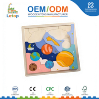 Rompecabezas Espacial del Sistema Solar de Madera para Niños, Planetas, Astronomía, Ciencia, Montessori, Tablero Educativo de Aprendizaje, Juego del Espacio Exterior para Niños Pequeños
