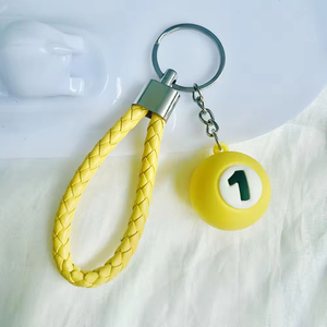 Juego de Llaveros de Bolas de Billar Miniatura <span class=keywords><strong>con</strong></span> Números del 1 al 9 y Correas de Muñeca Trenzadas de Colores para Aficionados al Billar y Decoración de Bolsos - Product Image 5