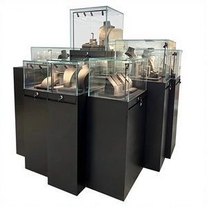 Espositore Personalizzato con Vernice Sabbiata Nera - Vetrina in Vetro Temperato per Gioielli - Product Image 1