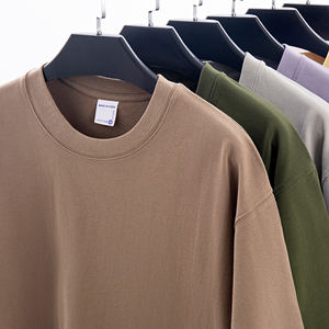 Camiseta de algodón en blanco de gran tamaño Camiseta con estampado de logotipo de alta calidad personalizada con cuello redondo para hombre - Product Image 3