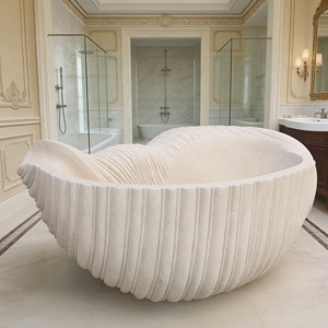 <span class=keywords><strong>Baignoire</strong></span> autoportante en marbre au design coquillage, forme conque, pour salle de bain, décoration d'hôtel moderne, fournie directement par l'usine - Product Image 3