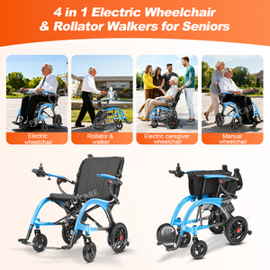 Fauteuil roulant électrique en fibre de carbone à double batterie de 150 kg de capacité, 30 km d'autonomie, <span class=keywords><strong>déambulateur</strong></span> léger de 13 kg, fauteuil roulant 4 en 1 pour personnes âgées - Product Image 3