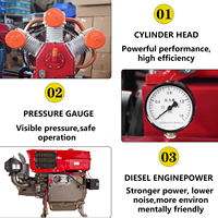 Compresseur d'air mobile diesel à double réservoir 75 CFM, compresseur industriel portable pour le forage de roches minières et le pompage d'eau