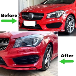 Cubierta de rejilla para faros antiniebla delanteros de coche, color negro brillante, para Mercedes-Benz Clase CLA C117 CLA200 220 CLA45 AMG 2013-2015, estilo de coche - Product Image 6