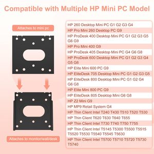 Soporte de liberación rápida para <span class=keywords><strong>HP</strong></span> Mini PC Wall VESA y debajo del escritorio Montaje de liberación rápida para <span class=keywords><strong>HP</strong></span> EliteDesk 800 805 705 <span class=keywords><strong>HP</strong></span> <span class=keywords><strong>ProDesk</strong></span> - Product Image 2