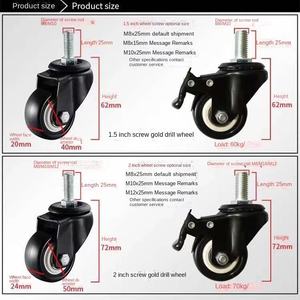 Roda universal, roda putar. Roda kemudi universal senyap ukuran 1,5 <span class=keywords><strong>2</strong></span> <span class=keywords><strong>3</strong></span> inci, roda pengarah, katrol troli ukuran kecil - Product Image 5
