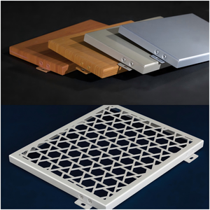 Aluminum Single Plate Wood Grain Carving Fluorocarbon Hollow Perforated Rain Canopy for Exterior Wall Ceiling Door Curtain Wall - Product Image 2