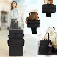 Relavel Étui de coiffure roulant avec logo personnalisé Étui de voyage de grande capacité Étui de beauté essentiel Bagages Sacs de maquillage Valise à roulettes