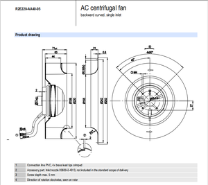 Turbin kipas sentrifugal impor EMC RBC-220/<span class=keywords><strong>063</strong></span> K132 I-0406 AC230V Jerman baru - Product Image 2