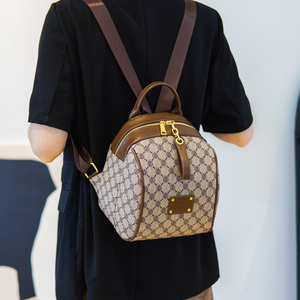 Womens Style Fashionable Versatile PU Schoolbag Minimalist Travel <b>Backpack</b> Lightweight Trendy Geometric - Product Image 2