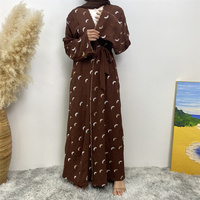 Dernière Collection Abaya de Mode Musulmane avec Foulard Ensemble 2 Pièces Vente en Gros Abaya Égyptienne Dubaï Vêtements pour Femmes Modèles de Luxe #2002