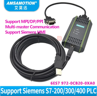 Cable de programación USB PPI MPI para adaptador PLC S7-200 300 400 6ES7972-0CB20-0XA0 Simatic RS485 compatible con WIN7/XP/VISTA