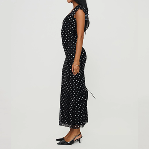 Robe moulante à manches bouffantes noire <span class=keywords><strong>et</strong></span> blanche pour femmes, <span class=keywords><strong>tenue</strong></span> de soirée élégante rétro - Product Image 3