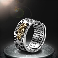 Glücksbringender Feng Shui Pixiu Schmetterlingsring mit offenem Fingerringdesign für Herren und Damen – Verlobung, Hochzeit, Party, Glücksbringer, Reichtum anziehend, Schmuckgeschenk
