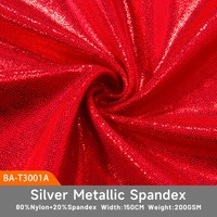 Tissu en polyamide et élasthanne métallisé argenté pailleté multicolore, extensible dans les quatre sens, doux et agréable pour la peau, idéal pour maillots de bain, bikinis et justaucorps