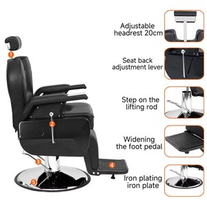 Silla de Peluquería Profesional, Muebles de Salón de Belleza, Sillas de Barbero Modernas, Clásicas, Reclinables y de Lujo para Barbería o Salón de Belleza - Product Image 3