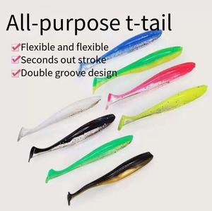Aotuo <span class=keywords><strong>Leurre</strong></span> souple à queue en T bouclée, 5,5 cm, 6,5 cm, 7,5 cm, 100 pièces en sac OPP, pour la pêche au bar et au culter en eau douce - Vente chaude - Product Image 2
