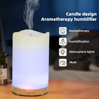 Diffuseur d'huiles essentielles écologique à LED avec effet flamme, humidificateur, alimenté par USB, idéal pour une utilisation en voiture, parfait pour offrir en cadeau, festif