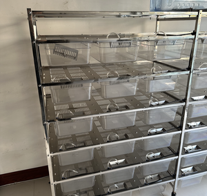 Vente en gros d'usine de luxe moderne Souris <span class=keywords><strong>Rat</strong></span> <span class=keywords><strong>Cage</strong></span> Rack 36 Tiroirs Grand support en plastique en acier inoxydable Boîte acrylique découpée au laser Simple - Product Image 6