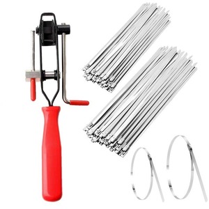 Stainless Steel Cable Ties 200Pc With Cutting Pliers For Bundle Electrical Cables Self Locking Clamping Tool - Product Image 1