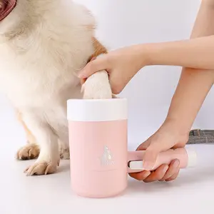 Copo de silicone portátil para lavar pés de animais de estimação, limpador fácil de limpar, limpador de pés para cães, banho e limpeza, limpador essencial para lavar as patas de animais de estimação