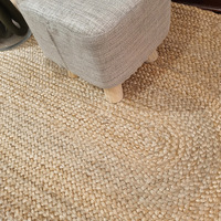 Custom Floor Carpet Jute Wholesale Runner Rugs Mat Natural Braided Floor Mat Area Rugs Hand Made Woven Jute Rug