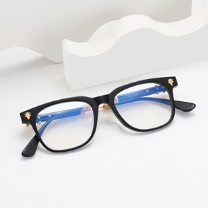 공장 도매 패션 트렌드 레트로 고품질 금속 아세테이트 안경테 재고 스타일 광학 안경테 - Product Image 3