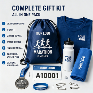 Kit <span class=keywords><strong>de</strong></span> Regalo Personalizado para Maratón con Logotipo, Set <span class=keywords><strong>de</strong></span> Regalo para Carrera, Bolsa con Cordón, Camiseta, Medalla, Toalla, Artículos Promocionales <span class=keywords><strong>Deportivos</strong></span> para <span class=keywords><strong>Eventos</strong></span> <span class=keywords><strong>de</strong></span> Carrera - Product Image 5