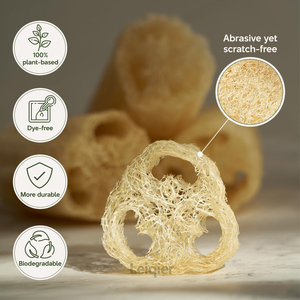 Biểu Tượng Tùy Chỉnh Mềm Mại Tự Nhiên Chăm Sóc Da Thực Vật Dựa Luffa Miếng Bọt Biển Nhẹ Tẩy Tế Bào Chết Cơ Thể Rửa Scrubber Màu Xanh Lá Cây Glow Dye-Miễn Phí Tắm Thiết Lập - Product Image 3