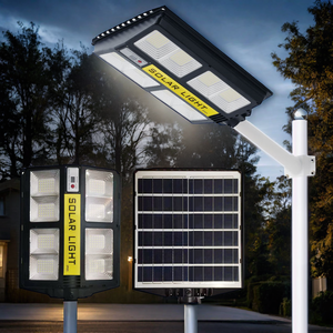 200 Wát năng lượng mặt trời đèn đường 4500 Lumens hoàng hôn đến bình minh lũ đèn cảm biến chuyển động LED Đèn năng lượng mặt trời với điều khiển từ xa cho bãi đậu xe - Product Image 1